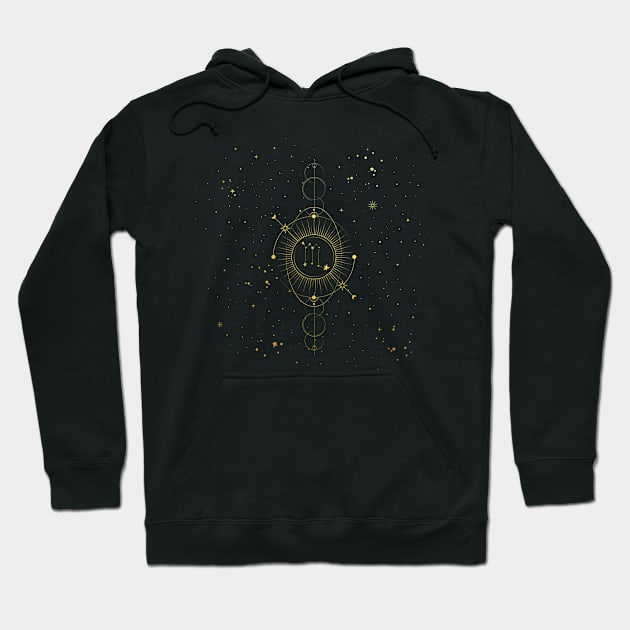 Cosmic Scorpio Gold Texture Hoodie by PecanStudio